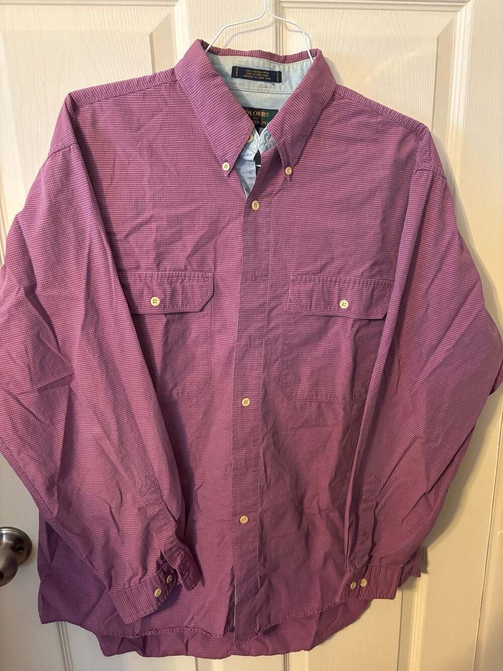 Vintage Colours by Alexander Julian Purple Gingham Button Down Shirt